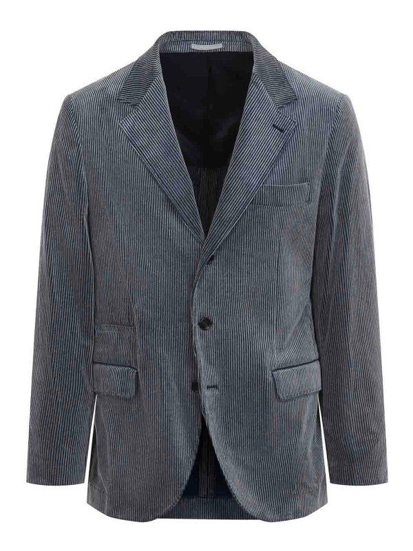 BRUNELLO CUCINELLI: テーラードジャケット - テーラードジャケット - ブルー