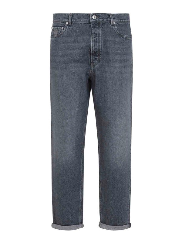 BRUNELLO CUCINELLI: Jeans Rectos - Vaqueros Rectos - Gris