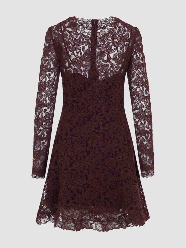 ERMANNO SCERVINO: ショートドレス online - フレアジーンズ - ダークレッド