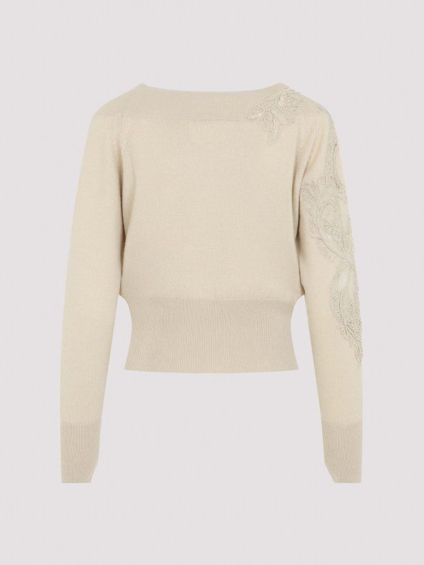 ERMANNO SCERVINO: Strickpullover mit Rundhalsausschnitt online - Rundhalspullover - Creme