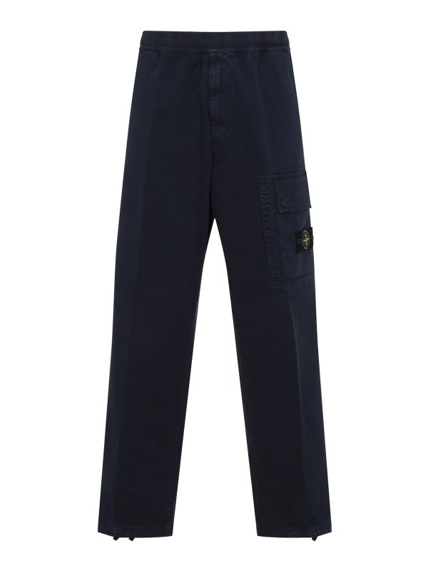 STONE ISLAND: カジュアルトラウザー - カジュアルパンツ - ダークブルー