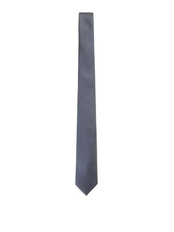 BRIONI: Corbatas y pajaritas - Corbata - Azul Oscuro