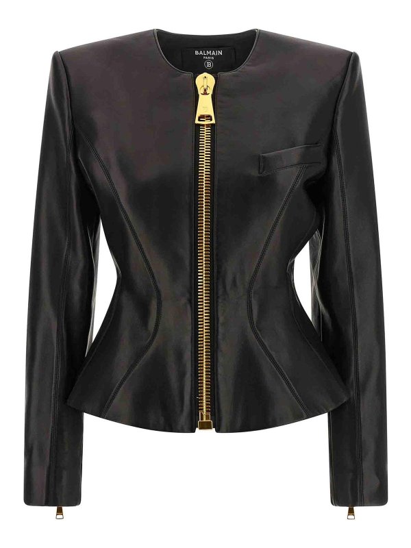Balmain: leather jacket - Leather Jacket