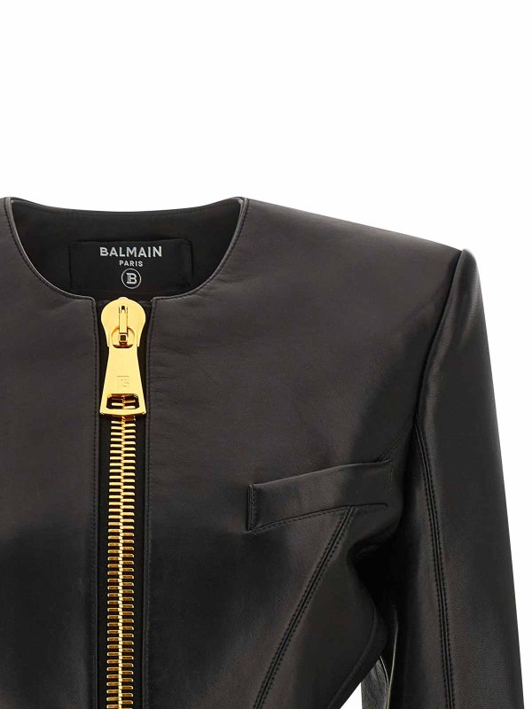 The Best Shops Balmain: leather jacket - Leather Jacket
