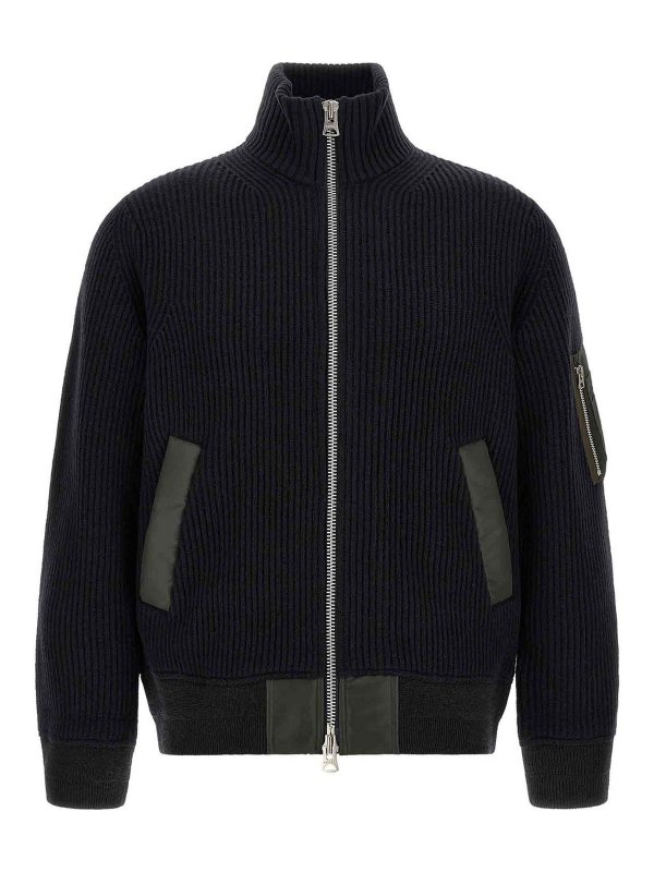 Sacai: ボンバージャケット - ボンバージャケット - ブルー
