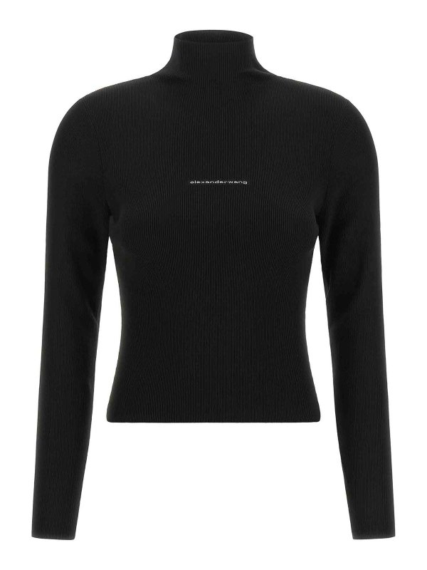 ALEXANDER WANG: Pull col rond - Pull Col Rond - Noir