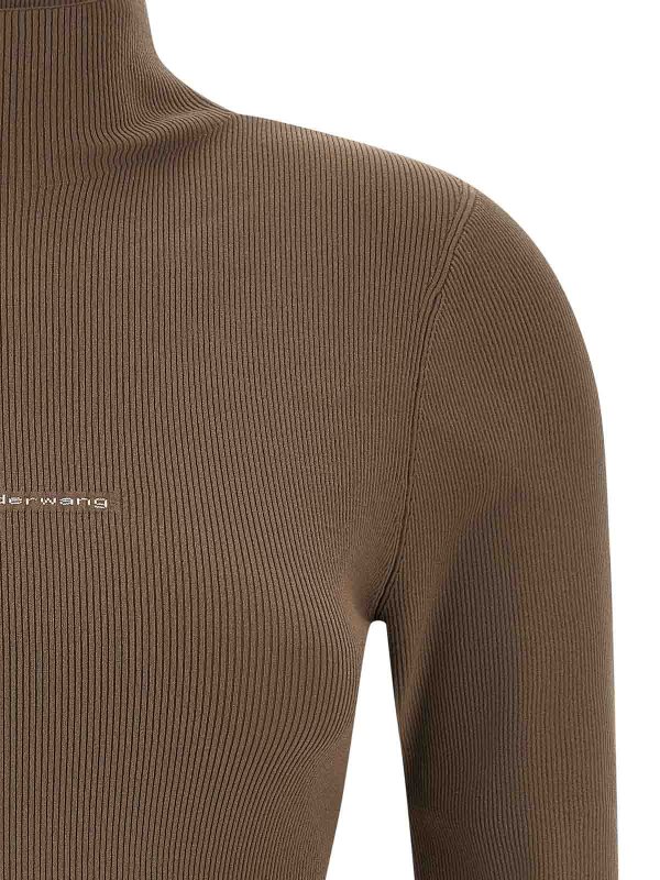 The Best Shops ALEXANDER WANG: Strickpullover mit Rundhalsausschnitt - Rundhalspullover - Beige