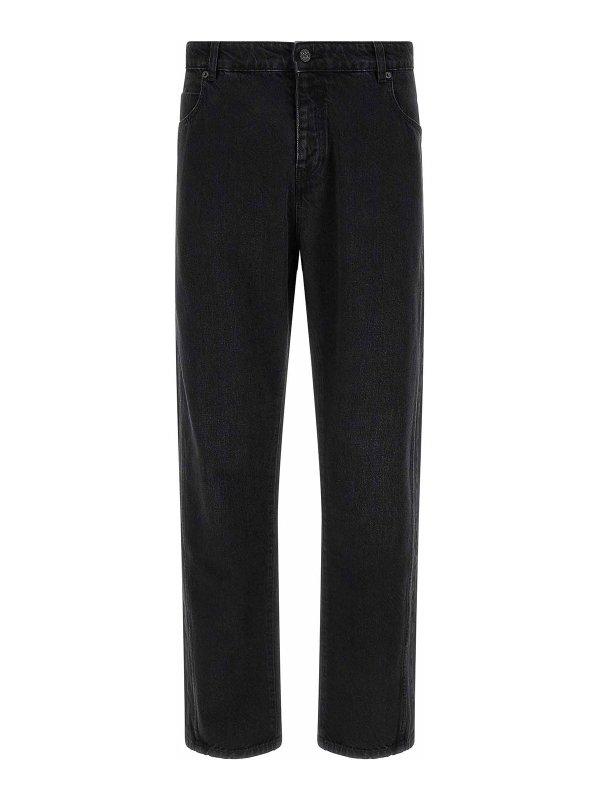Balmain: Jeans Rectos - Vaqueros Rectos - Negro