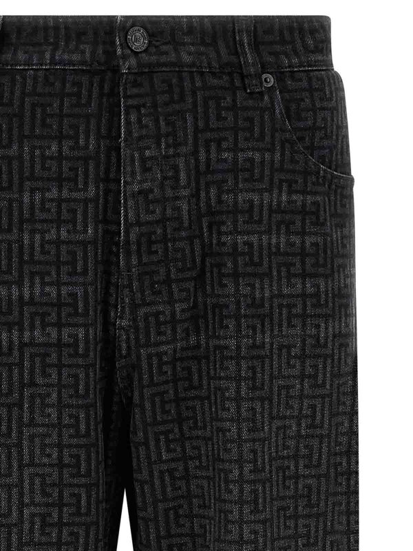 The Best Shops Balmain: straight leg jeans - Monogram Pattern Jeans