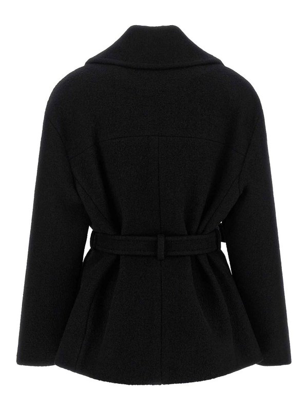Balmain: short coats online - Belted Caban