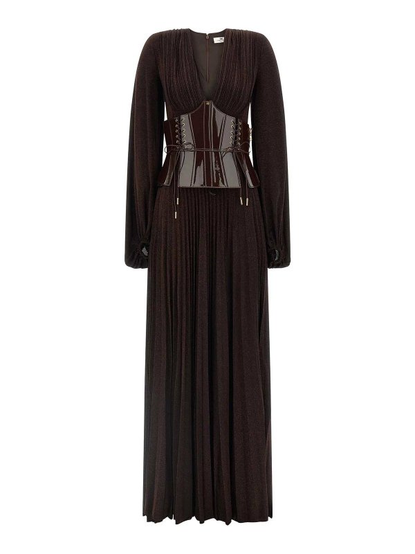 ELISABETTA FRANCHI: イブニングドレス - イブニングドレス - ブラウン