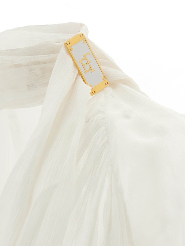 膝丈ドレス - 白 shop online: ELISABETTA FRANCHI