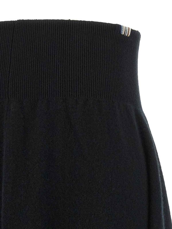 膝丈/ミディスカート - 黒 shop online: EXTREME CASHMERE
