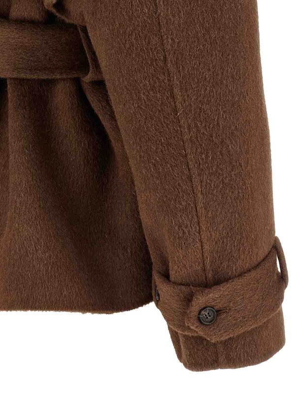 毛皮/ムートンコート - ブラウン shop online: GIUSEPPE DI MORABITO