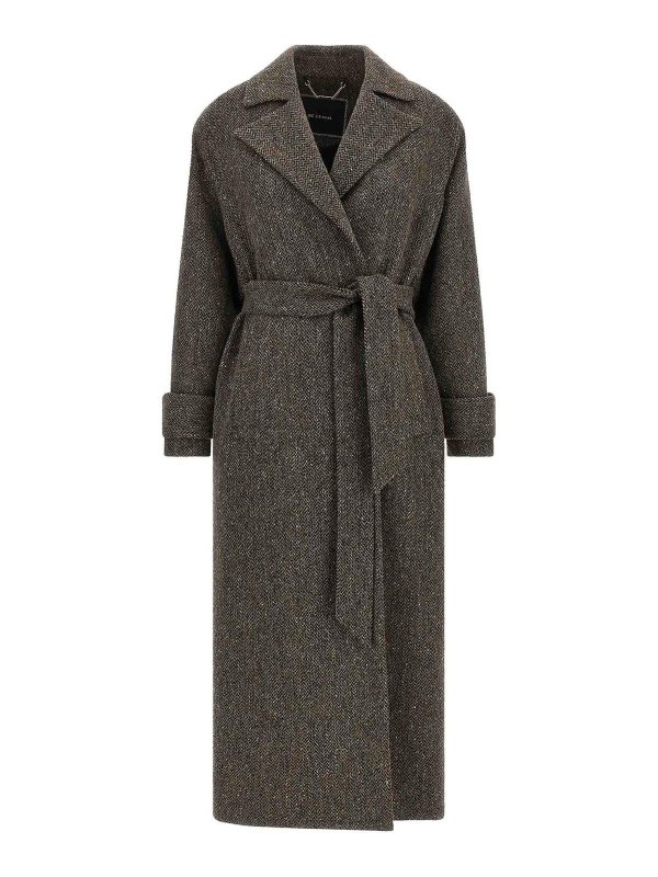 KITON: trench coats - Chevron Wool Coat