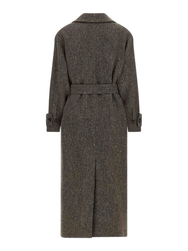 KITON: trench coats online - Chevron Wool Coat