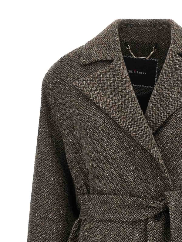 The Best Shops KITON: trench coats - Chevron Wool Coat