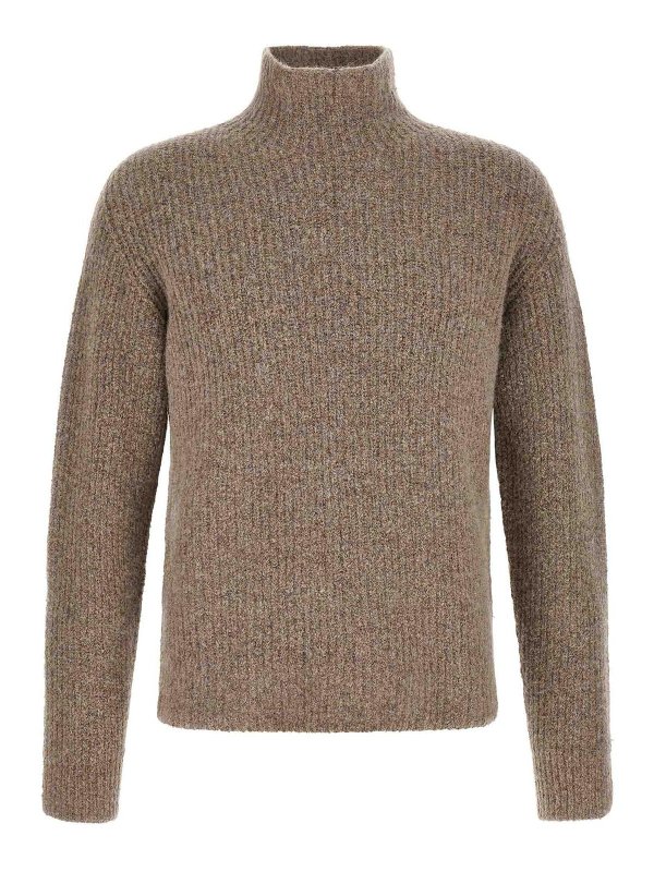 ROBERTO COLLINA: Strickpullover mit Rundhalsausschnitt - Rundhalspullover - Beige