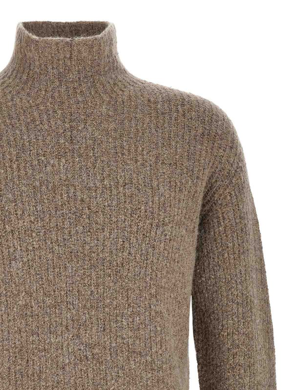 The Best Shops ROBERTO COLLINA: Strickpullover mit Rundhalsausschnitt - Rundhalspullover - Beige