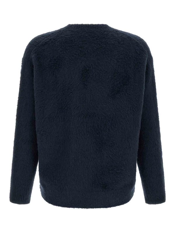 ROBERTO COLLINA: Strickpullover mit Rundhalsausschnitt online - Rundhalspullover - Blau