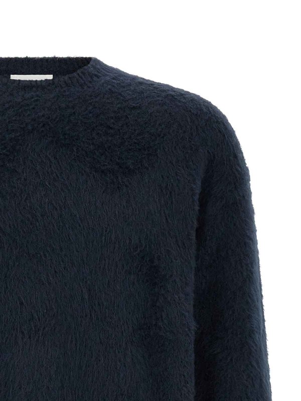 The Best Shops ROBERTO COLLINA: Strickpullover mit Rundhalsausschnitt - Rundhalspullover - Blau