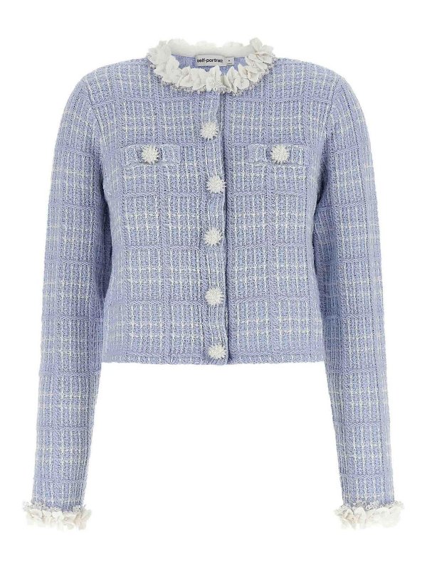 Self Portrait: casual jackets - Check Knit Jacket