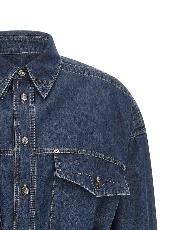 The Best Shops VERSACE: Knielange Kleider - Knielanges Kleid - Blau
