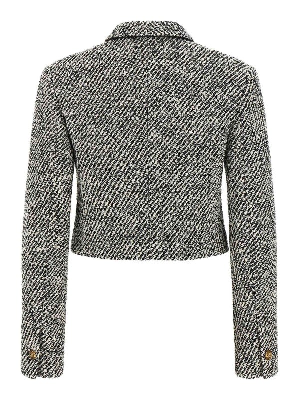 VERSACE: padded jackets online - Boucl Wool Blend Blouson Jacket