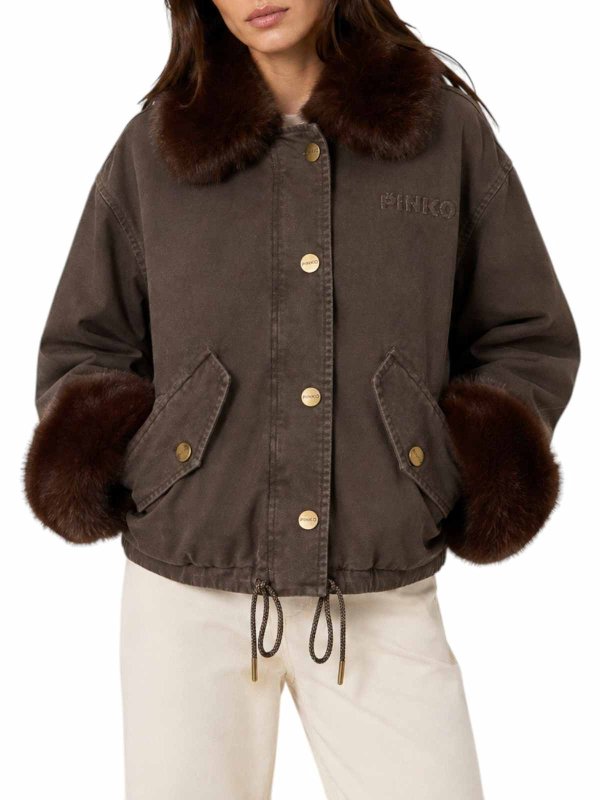 The Best Shops Pinko: knee length coats - Brown Jacket