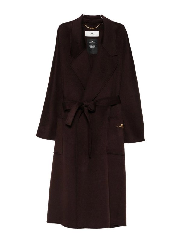 ELISABETTA FRANCHI: ロングコート - ロングコート - ブラウン