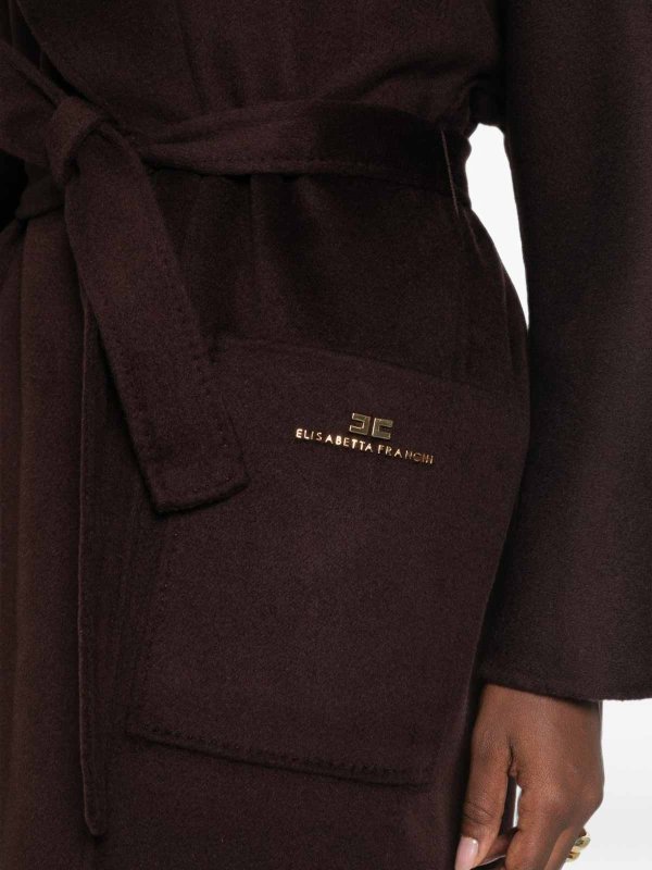 ELISABETTA FRANCHI: ロングコート online - ロングコート - ブラウン