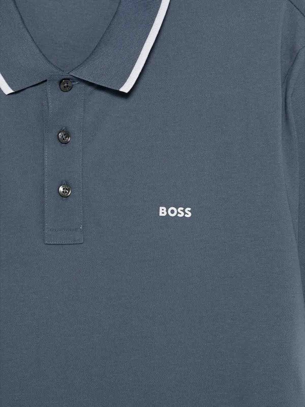 The Best Shops Hugo Boss: Strickpullover mit Rundhalsausschnitt - Rundhalspullover - Blau