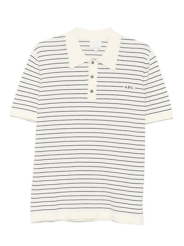 A.P.C.: Strickpullover mit Rundhalsausschnitt - Rundhalspullover - Weiß