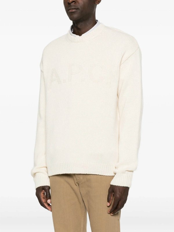 The Best Shops A.P.C.: Pull col rond - Pull Col Rond - Blanc