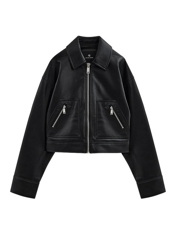 ANINE BING: leather jacket - Outerwear