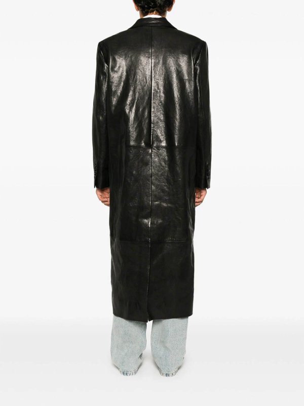 ANN DEMEULEMEESTER buy online レザーコート - 黒