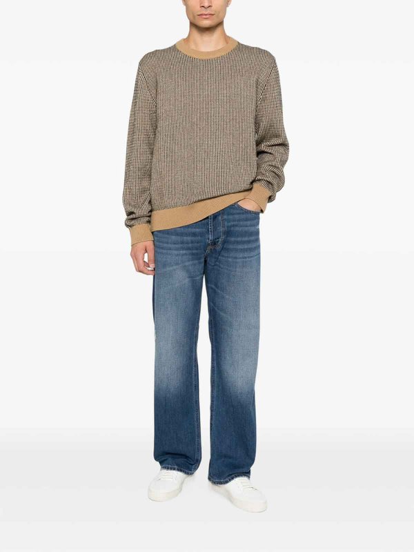 クルーネック - ブラウン shop online: CALVIN KLEIN