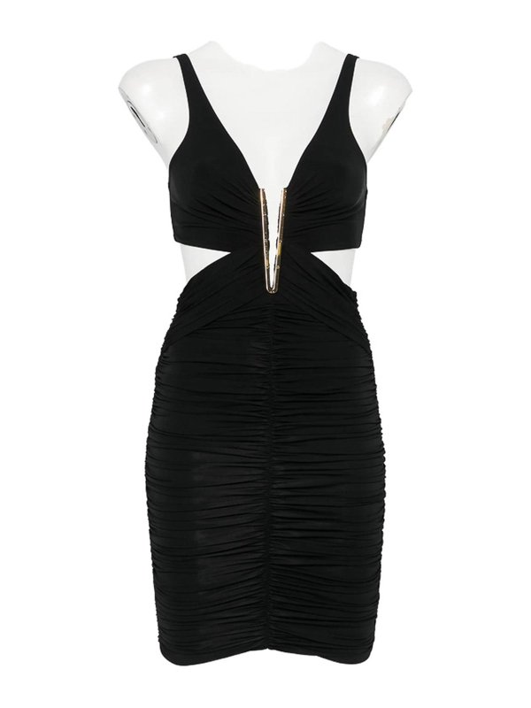 ELISABETTA FRANCHI: ニーレングスドレス - 膝丈ドレス - 黒