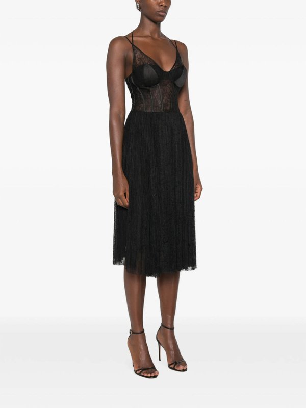 膝丈ドレス - 黒 shop online: ELISABETTA FRANCHI