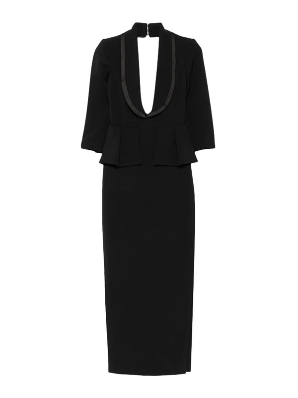 ELISABETTA FRANCHI: ニーレングスドレス - 膝丈ドレス - 黒