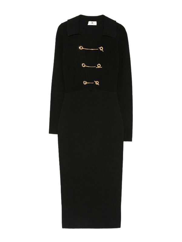ELISABETTA FRANCHI: ニーレングスドレス - 膝丈ドレス - 黒