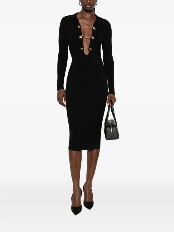 膝丈ドレス - 黒 shop online: ELISABETTA FRANCHI