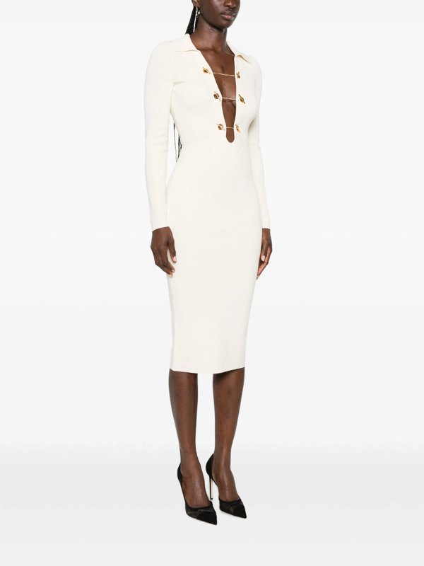 ELISABETTA FRANCHI: ニーレングスドレス online - 膝丈ドレス - ベージュ