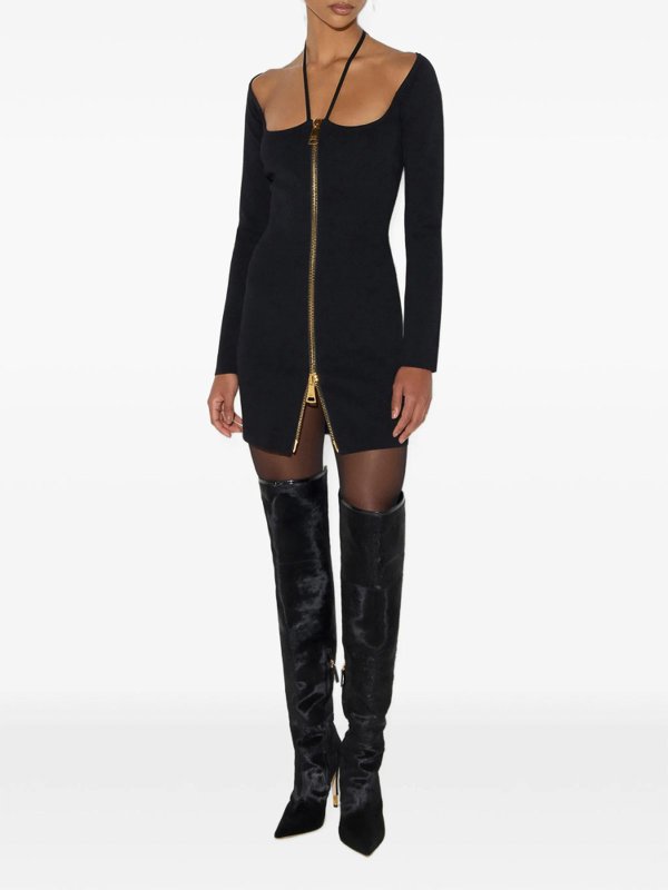 膝丈ドレス - 黒 shop online: ELISABETTA FRANCHI