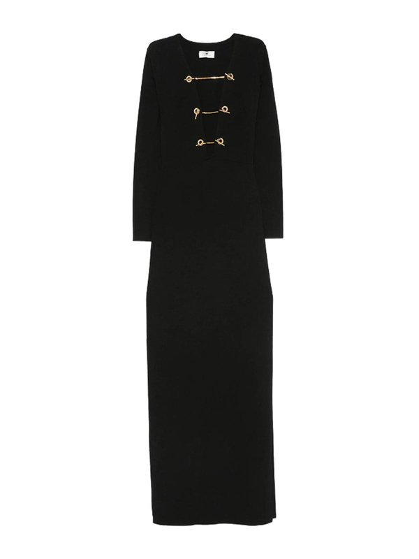 ELISABETTA FRANCHI: ニーレングスドレス - 膝丈ドレス - 黒