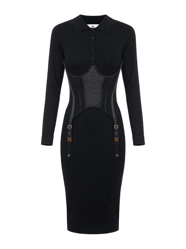 ELISABETTA FRANCHI: ニーレングスドレス - 膝丈ドレス - 黒