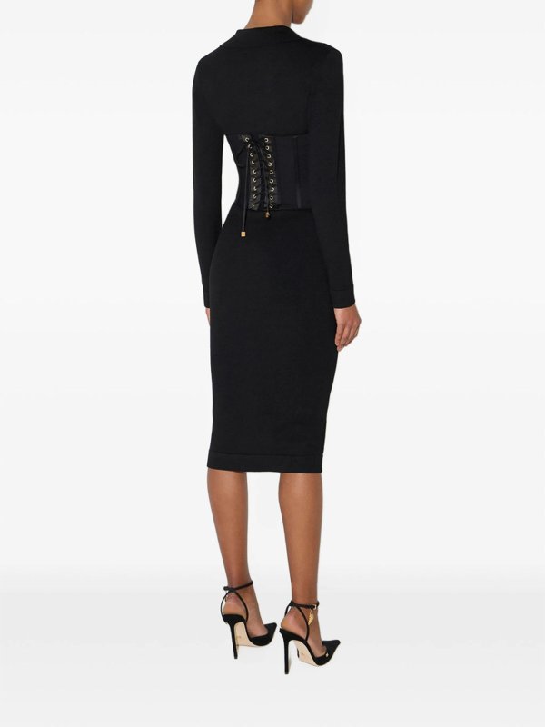 ELISABETTA FRANCHI: ニーレングスドレス online - 膝丈ドレス - 黒