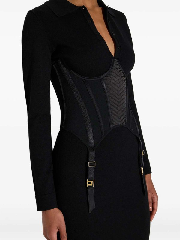 膝丈ドレス - 黒 shop online: ELISABETTA FRANCHI