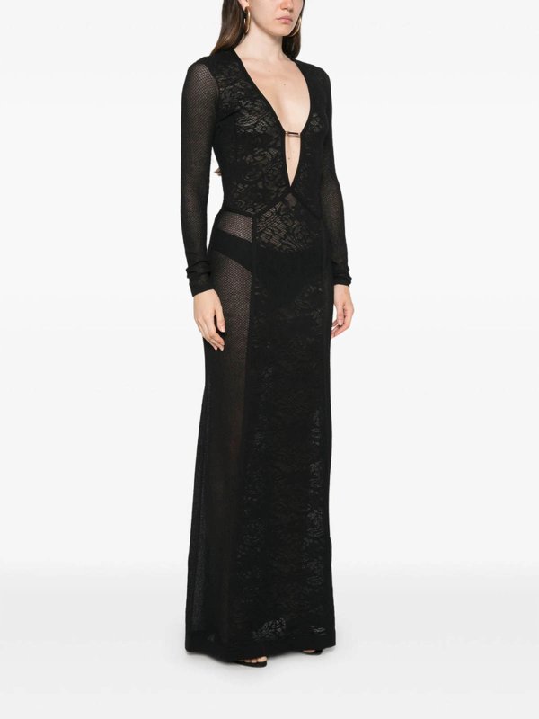 マキシドレス - 黒 shop online: ELISABETTA FRANCHI