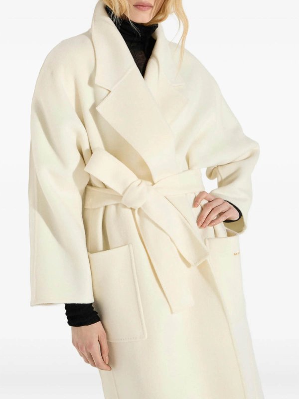 ELISABETTA FRANCHI: ニーレングスコート online - 膝丈コート - イエロー